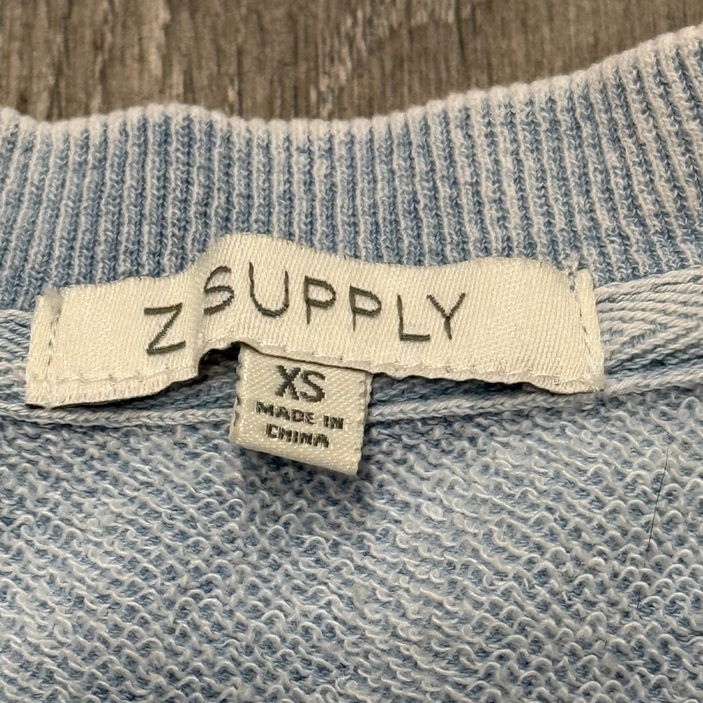 ZSupply light blue denim wash crewneck sweatshirt- XS - Picture 4 of 4